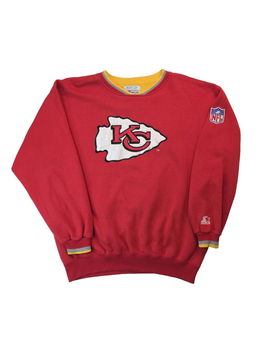 Starter Vintage 90s Kansas City Chiefs Red Logo Embroidered Sweatshirt Mens XL